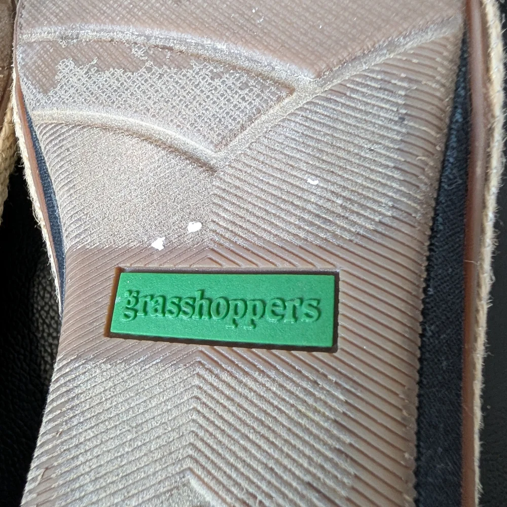 Grasshoppers Size 10‎ Black Slip On Espadrille Wedge Sneakers